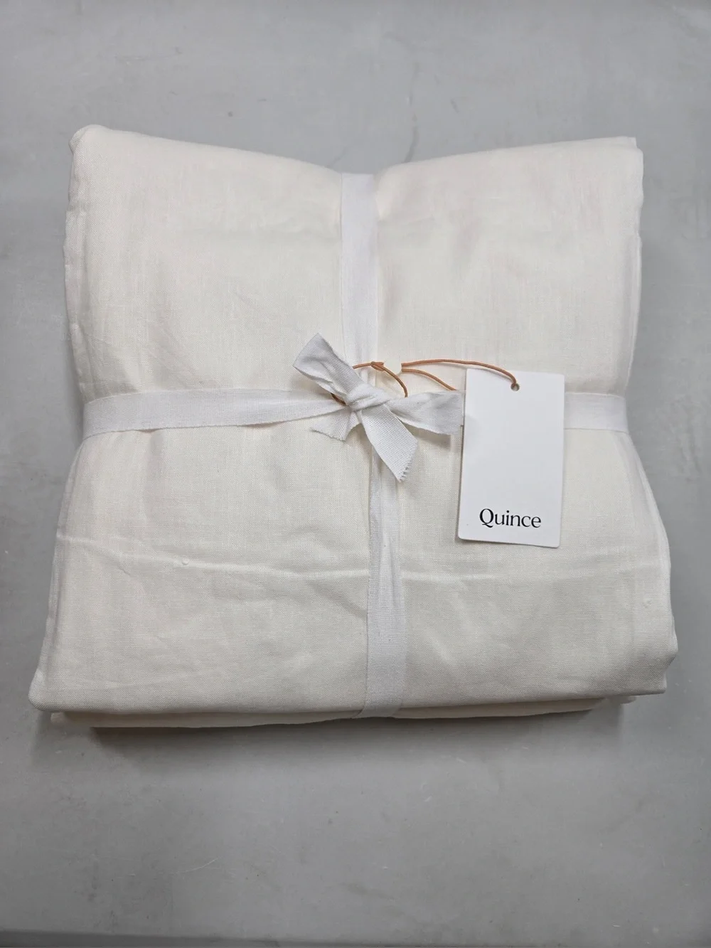 NWT QUINCE Set Of 2 48x96 European Linen Curtains Cream 0430